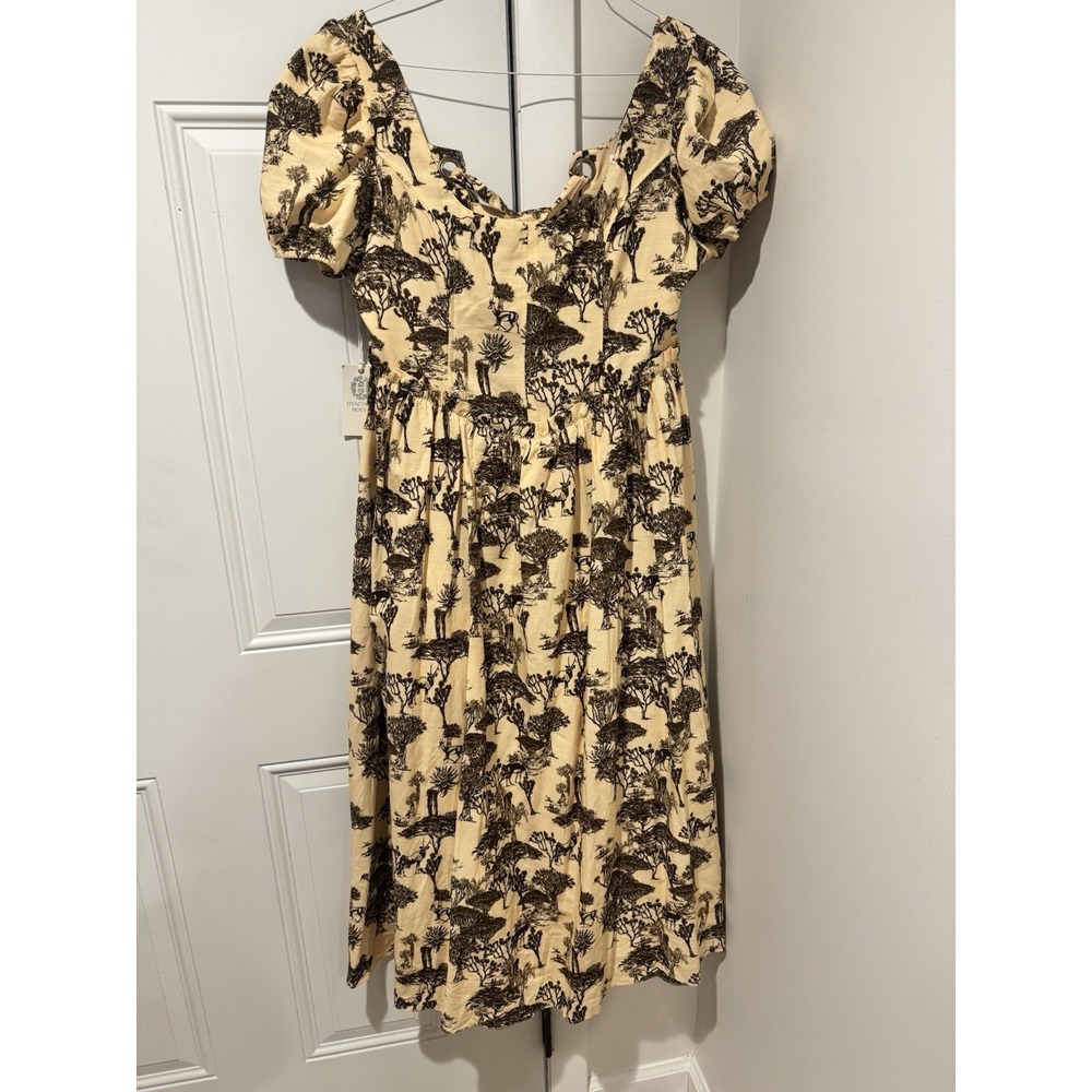 NWT Tuckernuck Hyacinth House Camilla Corset Midi in Brown Toile Dress M Women